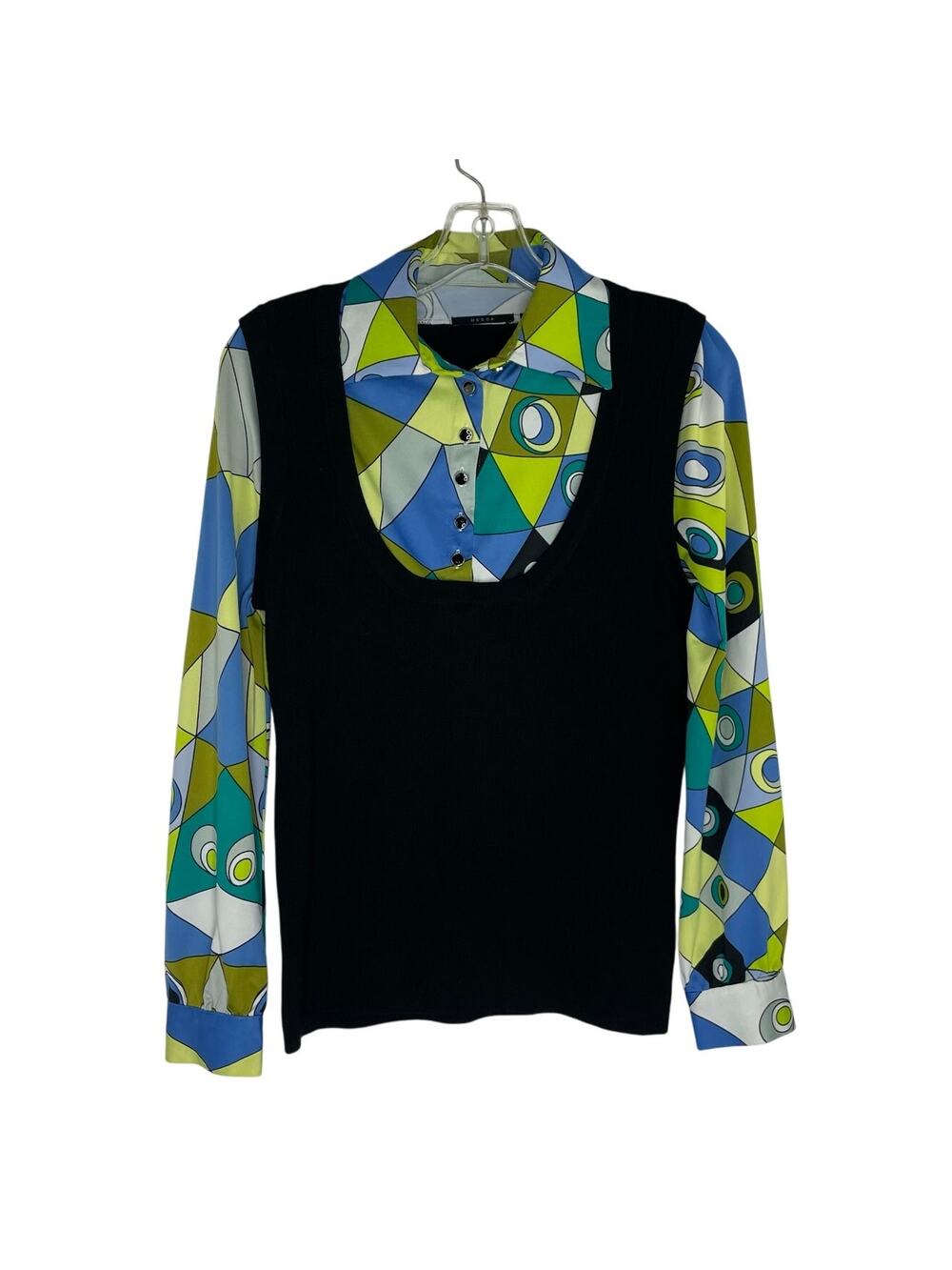 Mosca Layered vest blouse women's size Small Retro 80s artsy